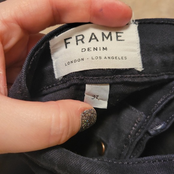 FRAME Ali High Rise Skinny Jeans Nior Black Denim Stretch Womens 31/12 NWOT - Picture 5 of 6